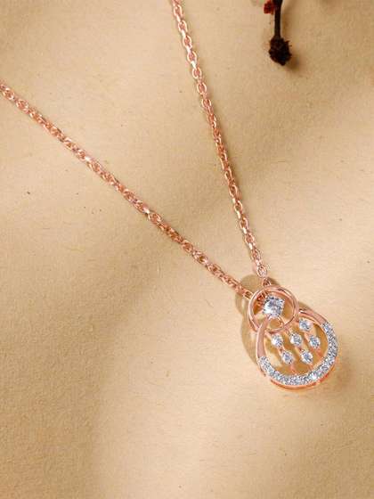 GIVA Women Rose Gold
                        Glory Cluster Lab Grown Diamond Pendant