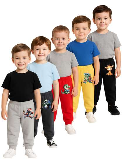 YK Kids Pack Of 5 Mid-Rise Jogger
