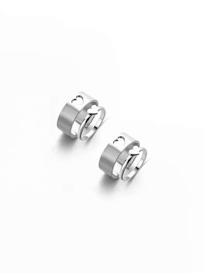 Teeragaj Set Of 2 Heart
                    Shape Adjustable Couple Finger Rings