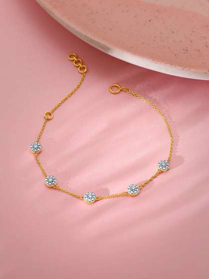 GIVA Women 14 Kt
                          Gold Gorgeous Cluster Diamond Bracelet-2.489
                          gms