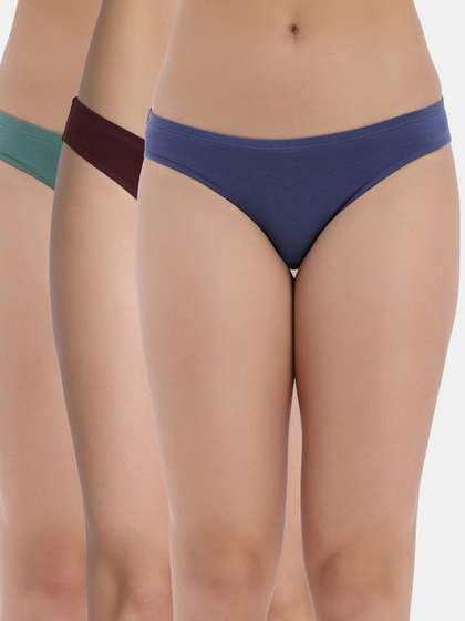 Zivame Women Pack
                          of 3 Solid Cotton Bikini Briefs
