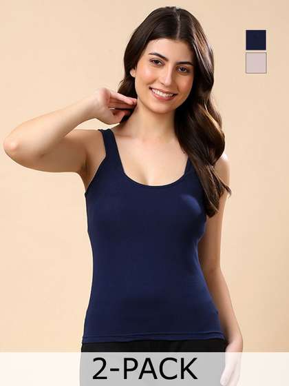Floret Women Pack Of
                        2 Solid U Neck Cotton Camisoles