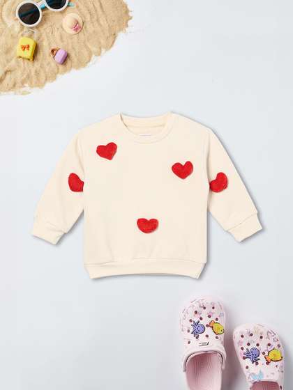 max Girls Solid Applique
                    Long Sleeves Sweatshirt