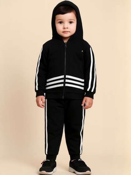 MAYNEISHA Infant Kids
                    Self Design Hooded Sweatshirt With Joggers