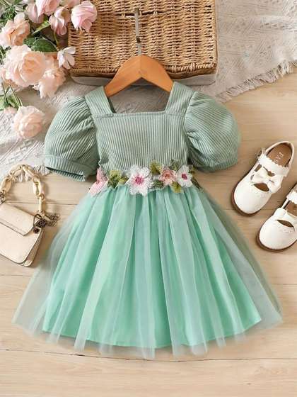YK Colourblocked A-Line
                    Dress