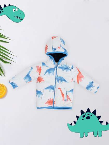 Pantaloons Baby Boys
                    Conversational Printed Hooded Puffer Jacket