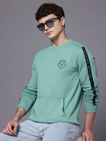 Allen Solly Round
                        Neck Fleece Sweatshirt with Contrast Stitch