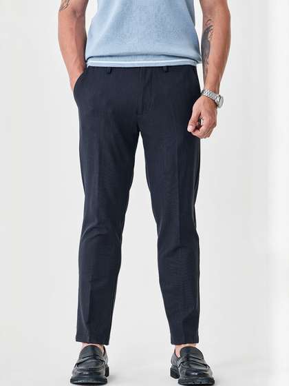 Snitch Men Slim
                          Fit Formal Trousers