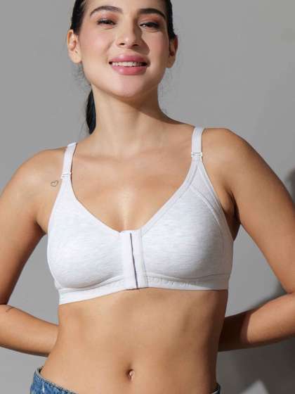 BODYSIZE Women Front
                        Open Non Padded Full Coverage Seamless Twin Hook
                        Cotton Bra