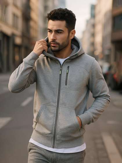 R.Code by The
                        Roadster Life Co. Men Hooded Sweatshirt
