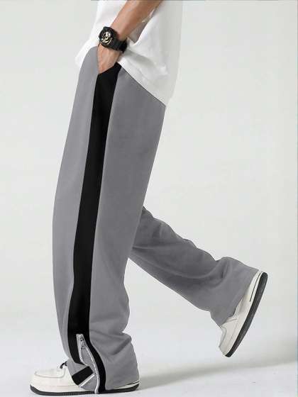 JUMPCUTS Men Baggy
                        Fit Mid Rise Track Pants