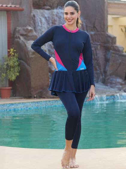 ROVARS Women
                        Colourblocked Round Neck Legsuit
