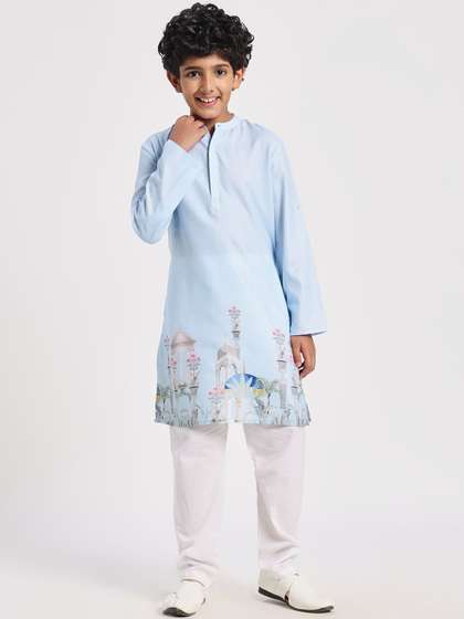 Cherry & Jerry
                      Boys Ethnic Motifs Printed Regular Kurta with
                      Pyjamas