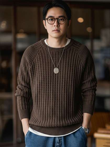 fashlook Men Ribbed
                        Woollen Round Neck Long Sleeves Pullover
                        Sweaters