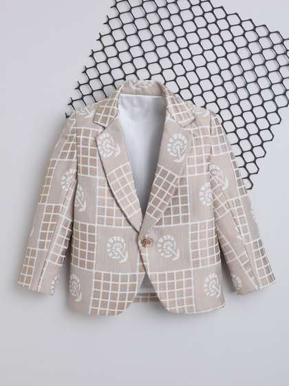 Ministitch Boys Checked
                    Single-Breasted Blazer