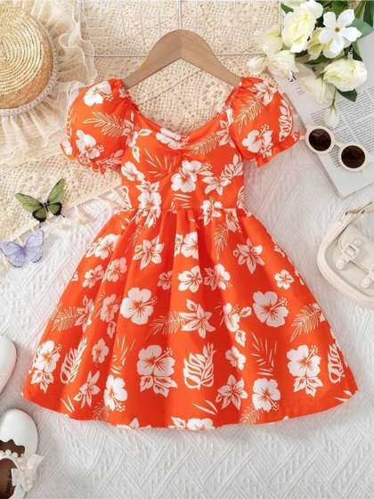YK Girls Colourblocked
                    Fit and Flare Dress