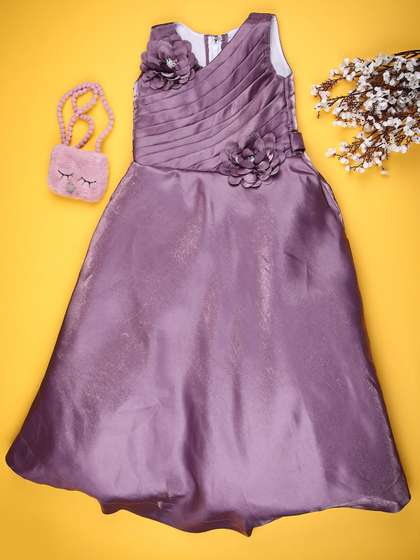 V-Mart Girls Self Design
                    Embellished Sleeveless Fit & Flare Dress