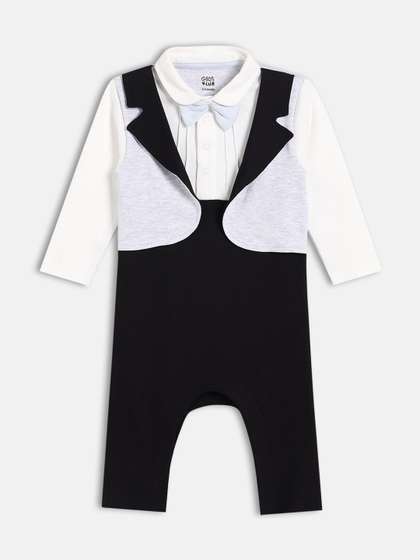 MINI KLUB Boys Shirt
                      Collar Cotton Bow Rompers
