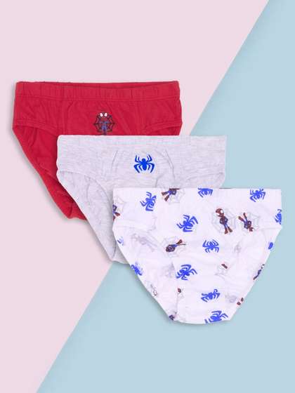 Pantaloons Junior Boys
                      Pack Of 3 Printed Pure Cotton Basic Briefs