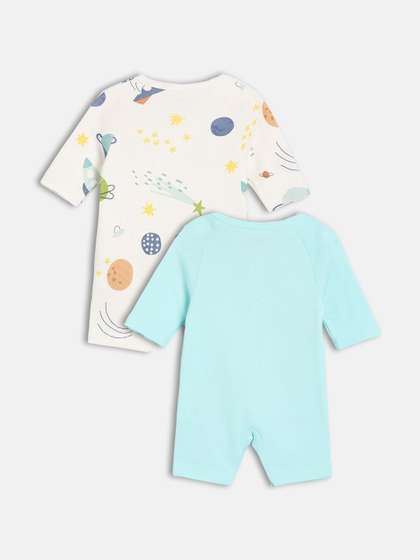 MINI KLUB Pack Of 2 Boys
                    Round Neck Short Sleeve Rompers