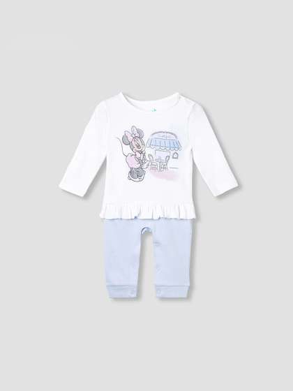 Juniors by Babyshop
                    Girls Disney Minnie Mouse Printed Cotton Rompers