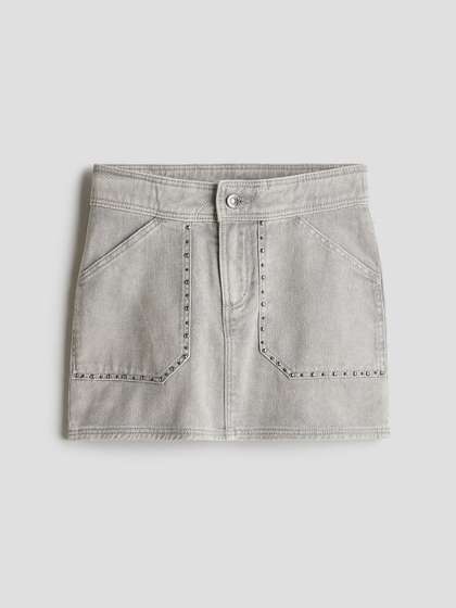 H&M Girls Pure
                        Cotton Studded Denim Skirt