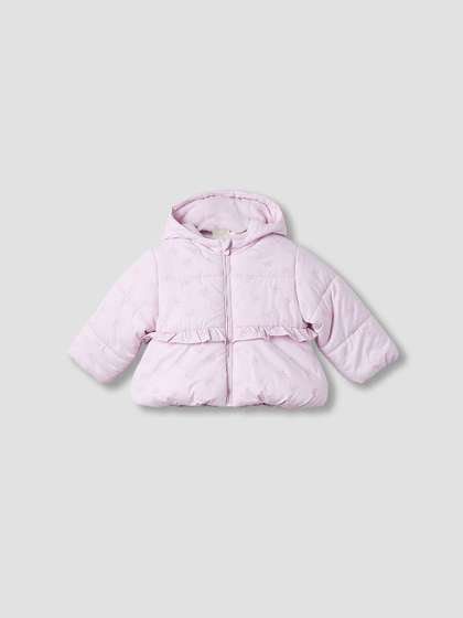 Juniors by Babyshop
                    Girls Bow Print Hooded Long Sleeves Heavy
                    Lightweight Puffer Jacket