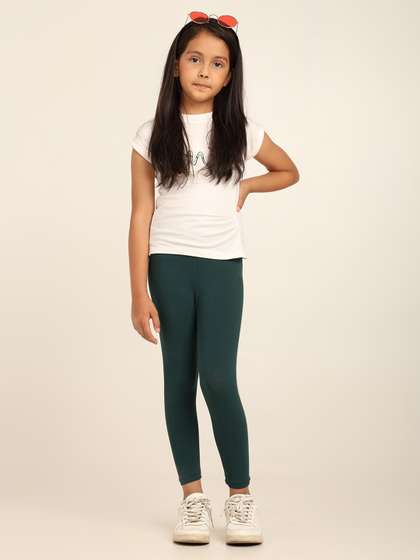 Robinbosky Girls Solid
                      Stretchable Ankle Length Leggings