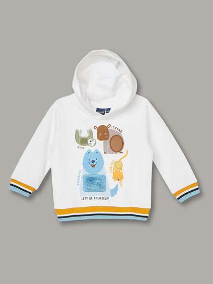 Juniors by Lifestyle
                    Boys Graphic Printed Hooded Long Sleeves Cotton
                    Pullover Sweatshirt