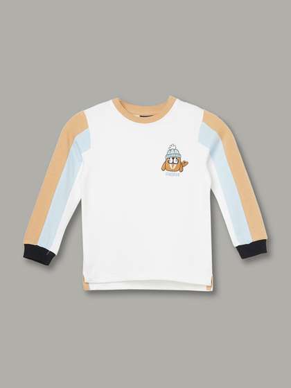Juniors by Lifestyle
                      Boys Colourblocked Round Neck Long Sleeves Cotton
                      Pullover Sweatshirt