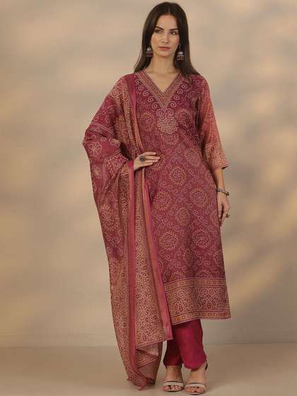 Libas Women Ethnic
                        Motifs Printed Regular Kurta with Trousers &
                        With Dupatta