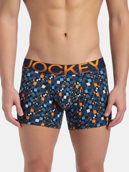 Jockey Printed Super
                        Combed Cotton Elastane Stretch Trunk With
                        Ultrasoft Waistband - FP23