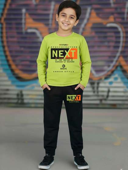 HERE&NOW Boys
                    Typography Printed T-shirt With Joggers