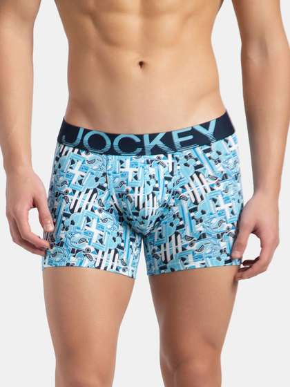 Jockey Printed Super
                        Combed Cotton Elastane Stretch Trunk With
                        Ultrasoft Waistband - FP23