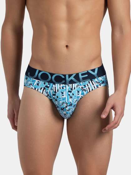 Jockey Super
                          Combed Cotton Stretch Printed Brief With
                          Ultrasoft Waistband-FP22