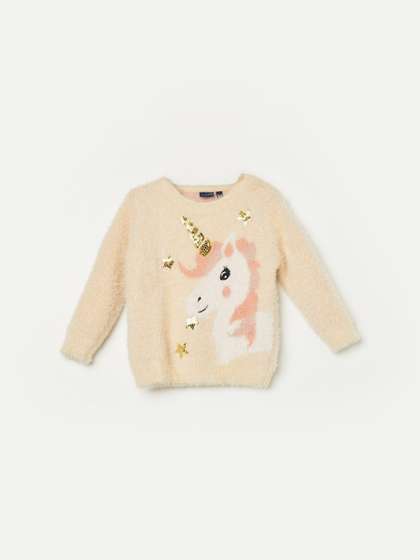 Juniors by Lifestyle
                    Girls Graphic Embroidered Fuzzy Round Neck Long
                    Sleeves Cardigan