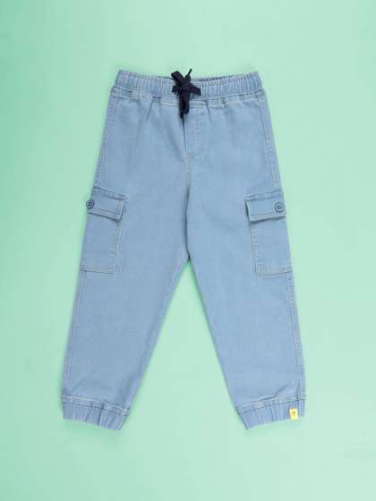 KiddoPanti Boys Jogger
                    Fit Mid-Rise Stretchable Denim Cargo Jeans