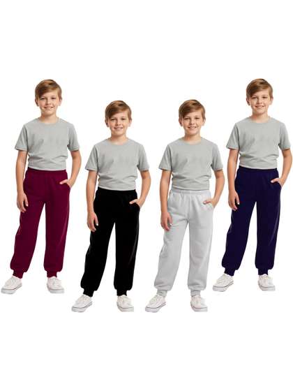 BAESD Kids Pack Of 4
                    Cotton Mid-Rise Joggers