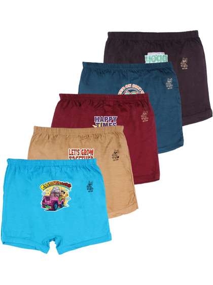 Kids Basket Boys Pack Of
                    5 Printed Cotton Basic Briefs
