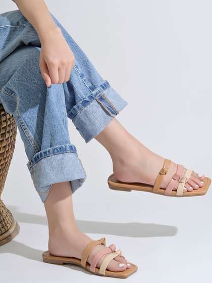 SZN Women Textured
                        Open Toe Flats