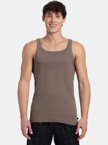 Jockey Super Combed
                        Cotton Rib Square Neck Gym Vest - US26