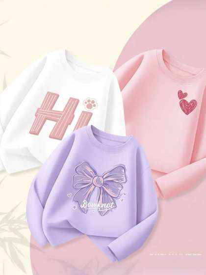 DAMN GUD DG Girls Pack
                      of 3 Printed T-shirt