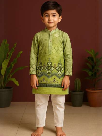 TAKE STYLE Boys Ethnic
                    Motifs Printed Regular Kurta with Pyjamas