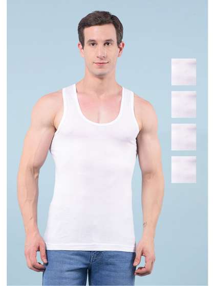 RKG Pack Of 5 Men
                        Cotton Scoop Neck Basic Vests