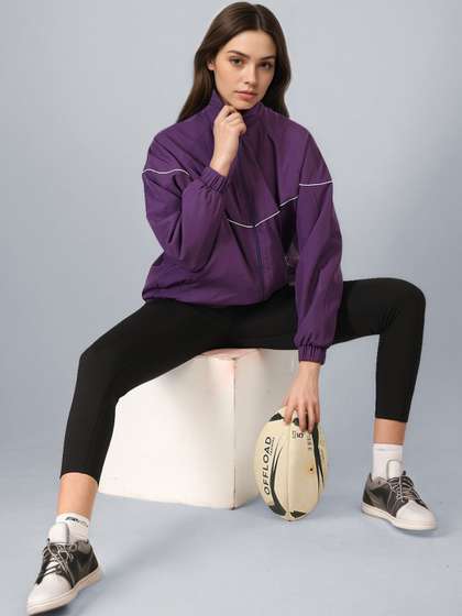 The Roadster
                          Lifestyle Co. Women Mock Collar Solid
                          Windcheater Tailored Jacket