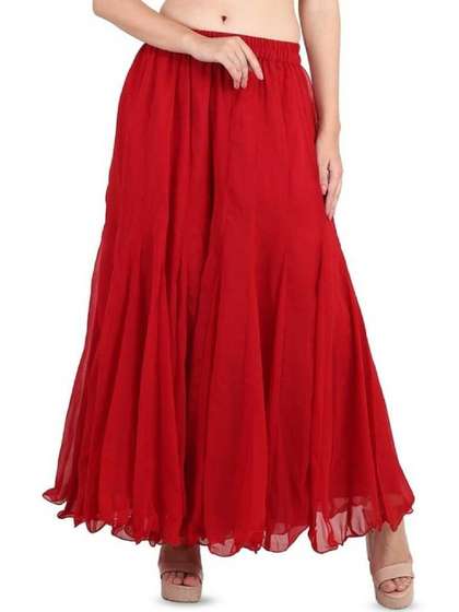 Farden Knitted
                          Georgette Straight Palazzos