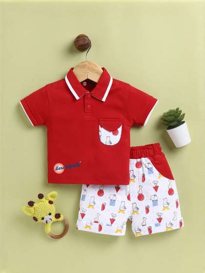 Mars Infiniti Boys
                    Printed Polo Collar Pure Cotton T-Shirt With Shorts