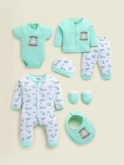 MooNKids Infants
                      Printed Pure Cotton Baby Apparel Gift Set