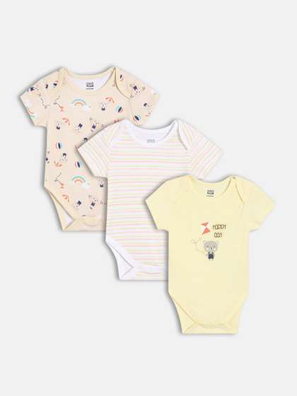 MINI KLUB Infant Boys
                    Pack Of 3 Printed Pure Cotton Bodysuit