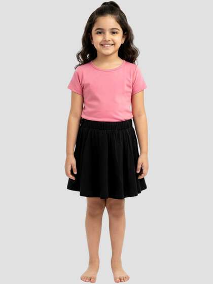 Charm n Cherish Girls
                    Flared Knee Length Skirt